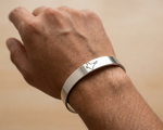 Men’s heavy 12mm stainless steel photo kada with engraved Map of India and Jai Hind design by The Amritsar Store 