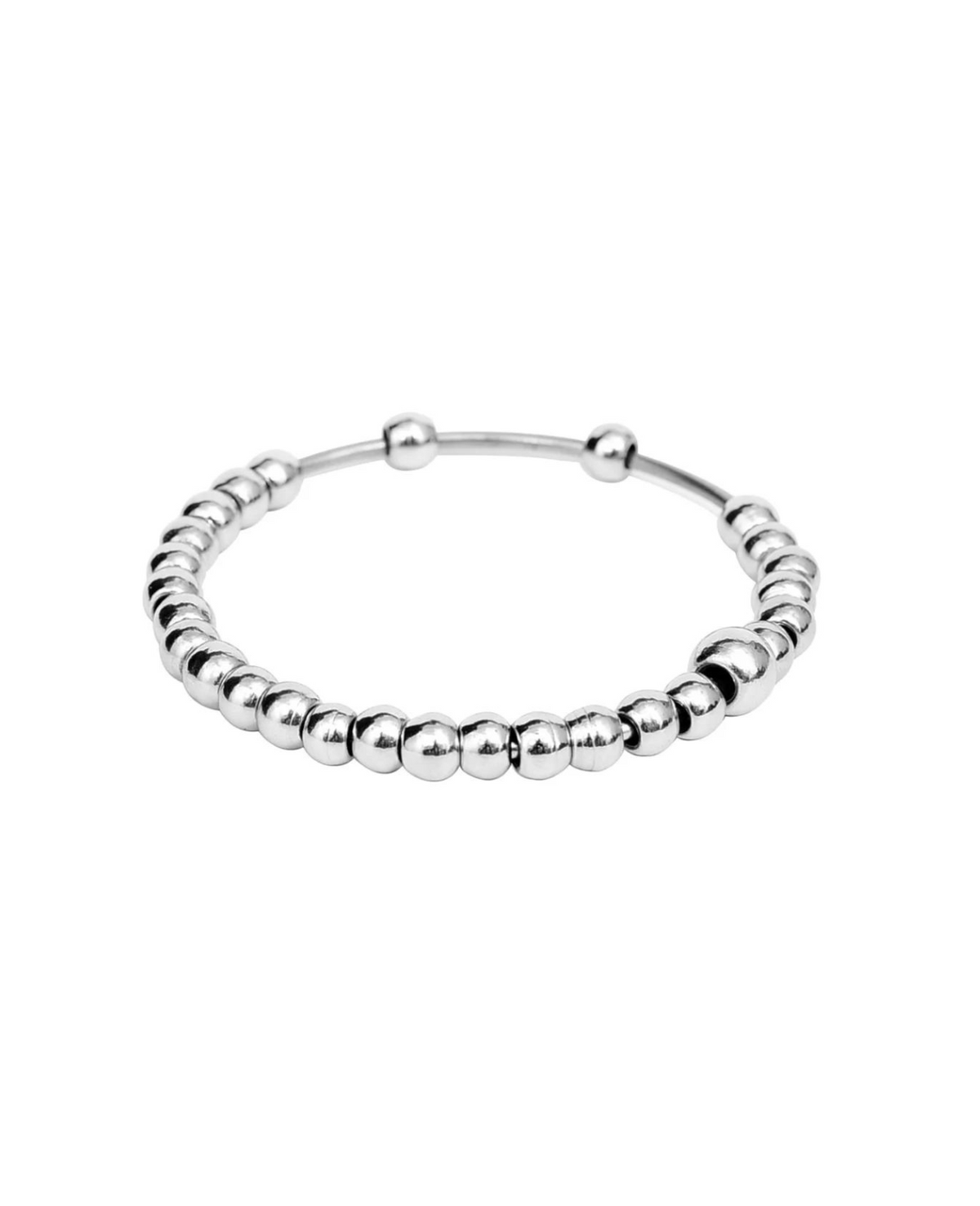 Simran Beads Stainless Steel Kada with 27 beads for men by The Amritsar Store, Punjabi Sikh kara bracelet in polished steel 