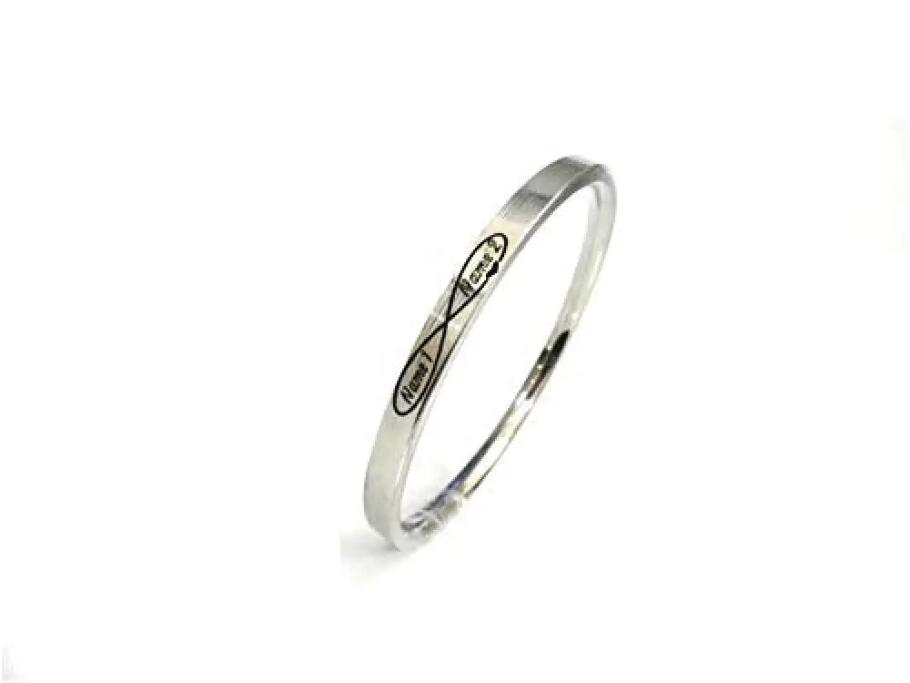 Unisex stainless steel infinity symbol customised kada by The Amritsar Store, sleek polished finish bracelet suitable for daily wear and gifting