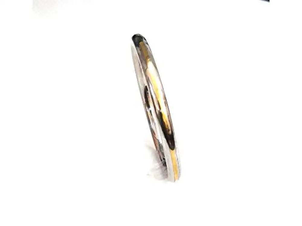 Steel and brass curved edges Sikh Punjabi Kada for men by The Amritsar Store, traditional Khalsa style bangle with polished finish for daily and religious wear.