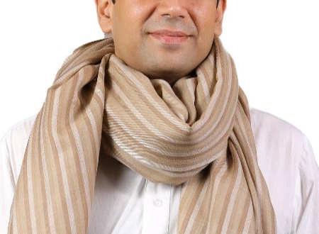 Striped Subtle Fine Wool Lightweight shawl