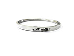 Stainless Steel Sun Sign Unisex Punjabi Kada with engraved zodiac symbol by The Amritsar Store, sleek silver finish bracelet for men and women