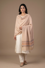 Shawl for Women – Elegant Reversible Taupe Stripe Shawl | The Amritsar Store