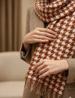 The Amritsar Store Brown & White Patterned Scarf scarf