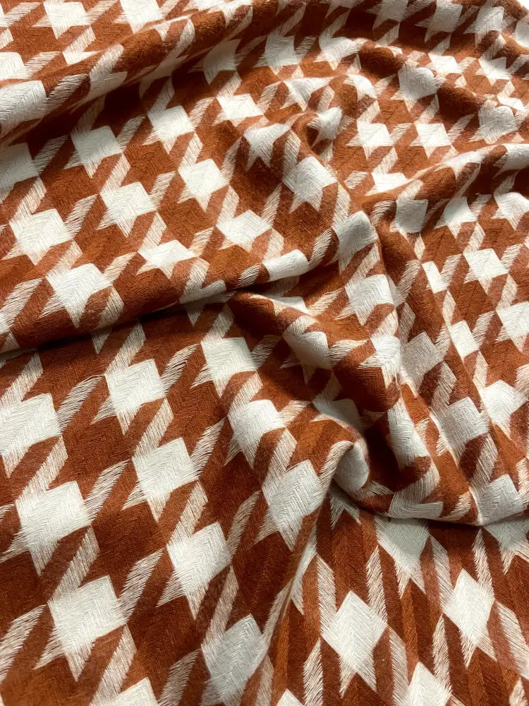 The Amritsar Store Brown & White Patterned Scarf scarf