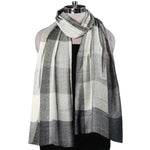 The Amritsar Store Classic Black & White Check Wool Scarf scarf
