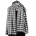 The Amritsar Store Classic Black & White Check Wool Scarf Women Scarf