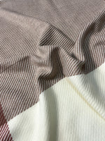 The Amritsar Store Classic Taupe & Ivory Check Wool Scarf – Soft Warm Winter Scarf for Women”