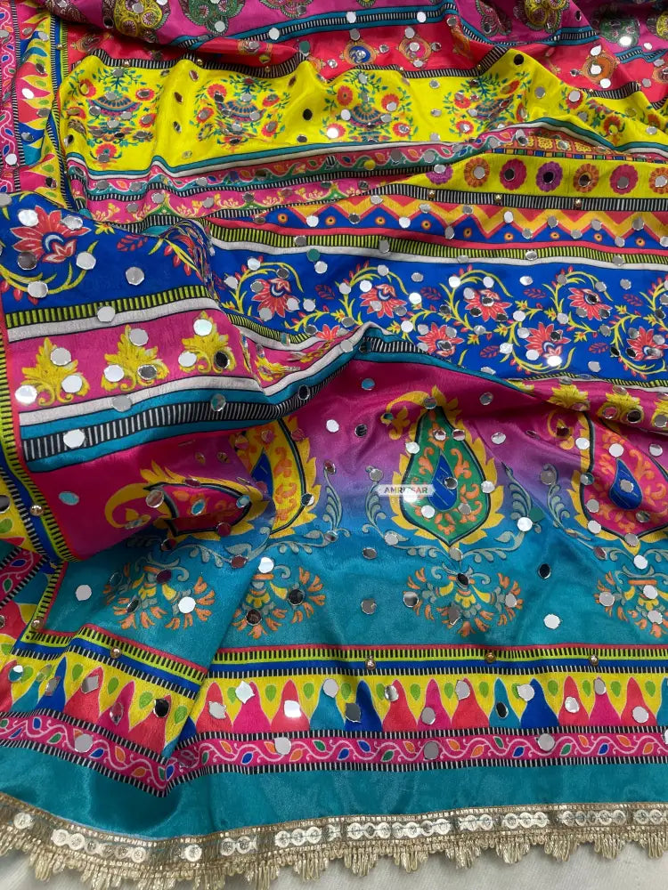 The Amritsar Store embellished dupatta with mirror and stone work detailing, traditional ethnic designer dupatta for women