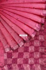 The Amritsar Store Phulkari Saree – Hand Embroidered Traditional Design in Pink Color