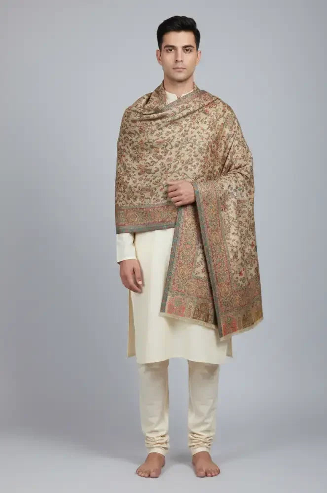 The Amritsar Store Men’s Extra Fine Wool Shawl – Colorful Paisley Design, Shawl For Men - The Amritsar Store
