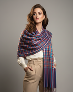 Women Scarf, Multicolor Bamboo Silk Scarf, Soft & Fine Quality with Check Pattern All Season Stole Size 2.00 MTR X 0.70 MTRWeight 120 Grams - The Amritsar Store