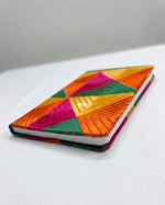 Multicolor geometric pattern handmade fabric cover diary by The Amritsar Store