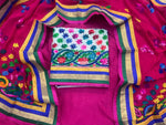 The Amritsar Store handcrafted Phulkari suit with vibrant traditional embroidery, unstitched Punjabi ethnic wear with dupatta for women