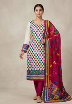 The Amritsar Store handcrafted Phulkari suit with vibrant traditional embroidery, unstitched Punjabi ethnic wear with dupatta for women