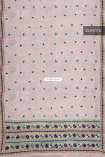 The Amritsar Store Phulkari Dupatta – Hand Embroidered Traditional Design in Pink Color