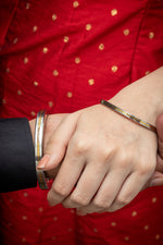 Steel and brass Punjabi kada unisex flat design 5mm thickness by The Amritsar Store suitable for men and women