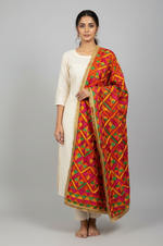 The Amritsar Store Phulkari Dupatta – Beautiful Hand Embroidered Traditional Design