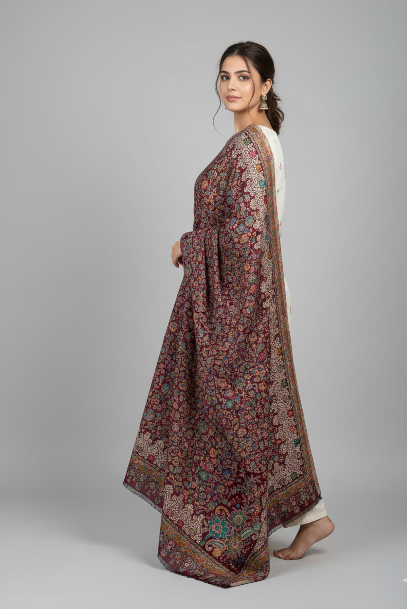The Amritsar Store Timeless Woven Modal Stole with Luxe Zari Border