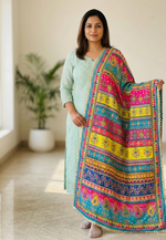The Amritsar Store embellished dupatta with mirror and stone work detailing, traditional ethnic designer dupatta for women