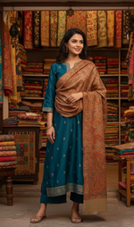 The Amritsar Store Evergreen Elegance Kashmiri Kani Jamawar Shawl for Women – Traditional Woven Design in Rich Patterns