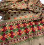 Hand embroidered Phulkari dupatta for women with traditional Punjabi embroidery by