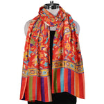 Women's Scarf, Heritage Collection Kashmiri Kalamkari Scarf, Rich Look Self Weave Kani Printed Scarf, Faux Wool Scarf, Pashmina Scarf Bridal Gift, Scarf For Women - The Amritsar Store