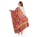Women's Scarf, Heritage Collection Kashmiri Kalamkari Scarf, Rich Look Self Weave Kani Printed Scarf, Faux Wool Scarf, Pashmina Scarf Bridal Gift, Scarf For Women - The Amritsar Store