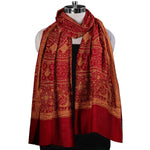 Women's Burgundy Shawl, Sozni Hand Embroidered Pashmina Shawl For Women, Soft Women Wraps, Heritage Shawls, Embroidered Women Shawls, Authentic Kashmiri Shawls - The Amritsar Store