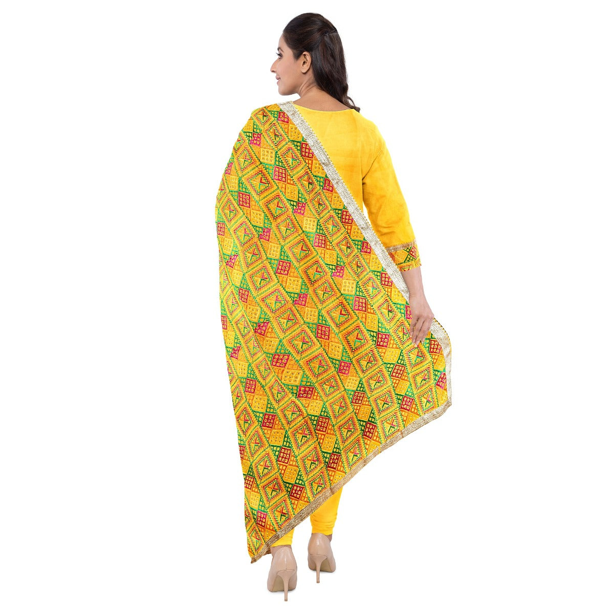 Punjabi Phulkari Suit Designer Salwar Kameez Collection By The Amritsar Store Size 5.00 Mtr - The Amritsar Store