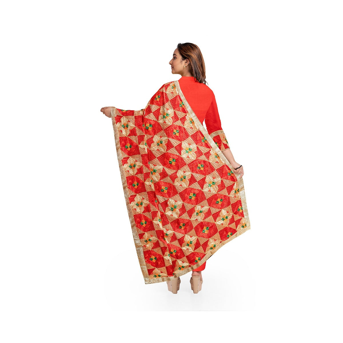 Punjabi Phulkari Suit Designer Salwar Kameez Collection By The Amritsar Store Size 5.00 Mtr - The Amritsar Store