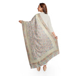 Womens Kani Zari Shawl, Off-White, Kashmiri Paisley Shawl for Women Bamboo Silk Blended Large Wrap Full Size, Traditional Weave, Soft and Warm, Perfect Gift For Loved Ones - The Amritsar Store