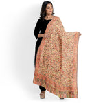 Womens Kani Fine Wool Shawl, Beige, Soft and Warm Wool Large Wrap, Woven Handloom Jacquard Design With Kashmiri Paisleys, Light Weight 160 gram Shawl for Women 2.10 x 1.15 - The Amritsar Store