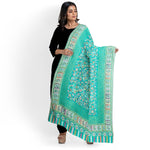 Womens Kani Zari Stole, Off-White, Kashmiri Paisley Stole for Women Bamboo Silk Blended, Traditional Weave, Soft and Warm, Perfect Gift For Loved Ones - The Amritsar Store