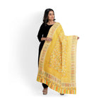Womens Kani Zari Stole, Off-White, Kashmiri Paisley Stole for Women Bamboo Silk Blended, Traditional Weave, Soft and Warm, Perfect Gift For Loved Ones - The Amritsar Store