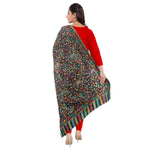 Womens Kani Zari Stole, Black, Kashmiri Paisley Stole for Women Bamboo Silk Blended Large Wrap Full Size, Traditional Weave, Soft and Warm, Perfect Gift For Loved Ones - The Amritsar Store