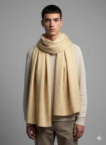 "Golden Yellow Textured Scarf, Soft and Elegant Winter Wrap for Men and Women by The Amritsar Store