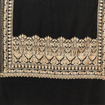 Black Embroidery Shawl With Golden Aari Kashmiri Thread Handmade - The Amritsar Store