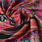 Paisley Printed Hand Tie Dye Shawl With Multicolored Kashmiri Aari Outlining of the Motifs - The Amritsar Store