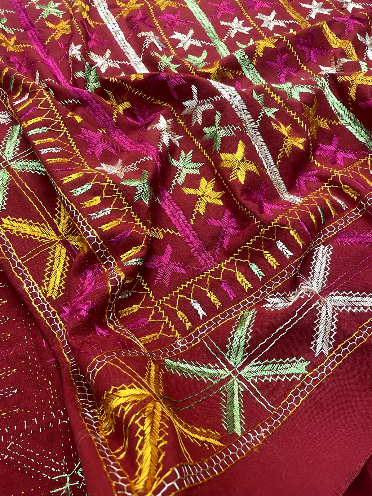 Multicolor Punjabi embroidered Phulkari Bagh dupatta for women by The Amritsar Store with traditional handcrafted ethnic embroidery