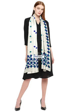 White Hand-Embroidered Phulkari Dupatta – Traditional Punjabi Elegance Phulkari