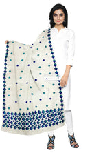 White Hand-Embroidered Phulkari Dupatta – Traditional Punjabi Elegance Phulkari