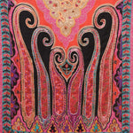 Paisley Printed Hand Tie Dye Shawl With Multicolored Kashmiri Aari Outlining of the Motifs - The Amritsar Store