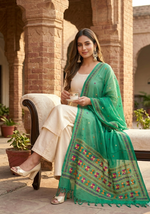 Hand embroidered Phulkari Dupatta for women in traditional Punjabi ethnic style by