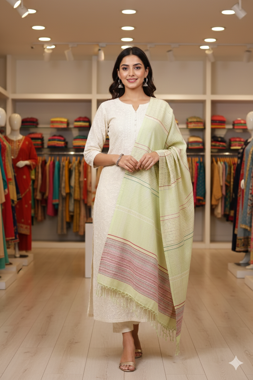 “The Amritsar Store Classic Kashmiri Self-Wool Shawl for Women – Soft, Warm & Elegant Winter Wear”