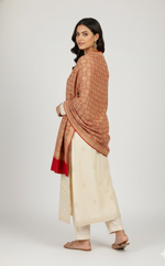The Amritsar Store Women’s Red Shawl with full heavy embroidery jaal – richly handcrafted design showcasing traditional Kashmiri artistry and elegance