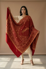 Shawl for Women – Maroon Hand Embroidered Designer Wrap | The Amritsar Store