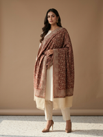 Women's premium soft reversible self weave shawl with elegant woven texture by The Amritsar Store
