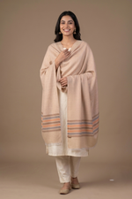 Shawl for Women – Elegant Reversible Taupe Stripe Shawl | The Amritsar Store