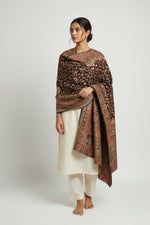 Women's Kani Shawl – Zari Mughal Darbar Reversible Designer Wrap | The Amritsar Store - The Amritsar Store